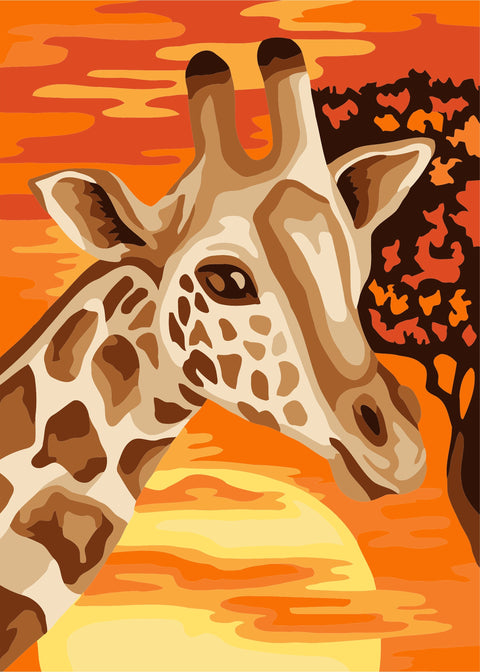 Paint by number kit: Giraffe in the savanna 16.5x13 cm MINI126