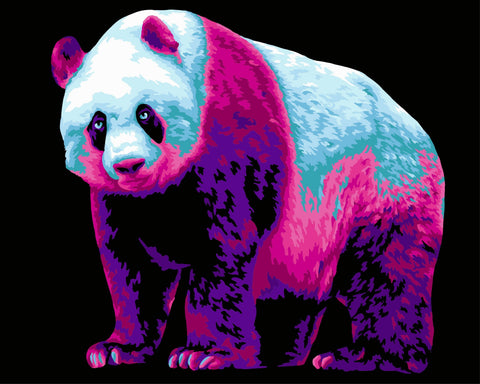 Paint by number kit: H137 Neon Panda 40*50