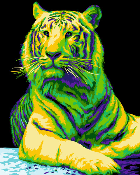 Paint by number kit: H139 Neon Tiger 40*50