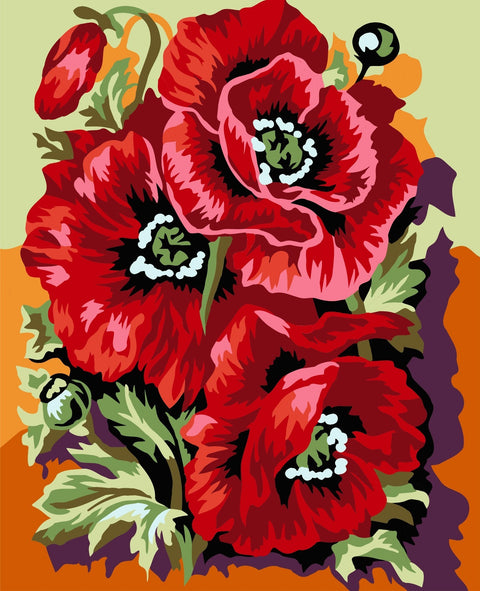 Paint by number kit: King poppies 16.5x13 cm MINI025