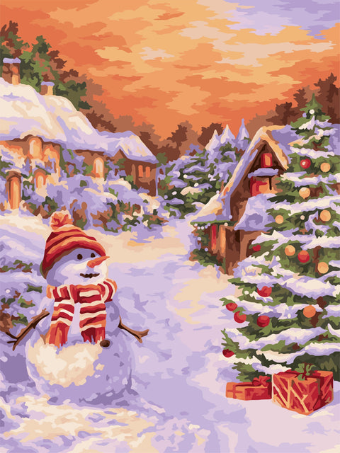 Paint by number kit: L047 Christmas village 40*50