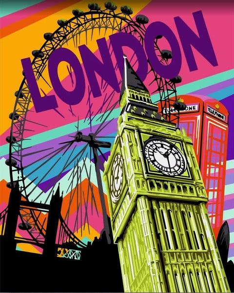 Paint by number kit: London pop art 40x50 cm T014