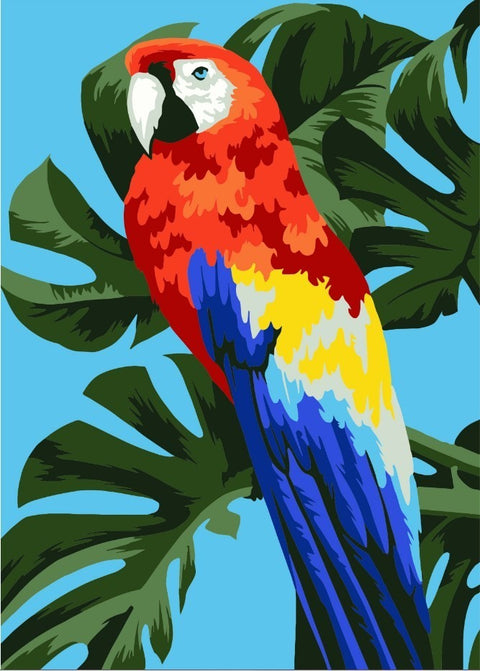 Paint by number kit: Macaw 16.5x13 cm MINI123