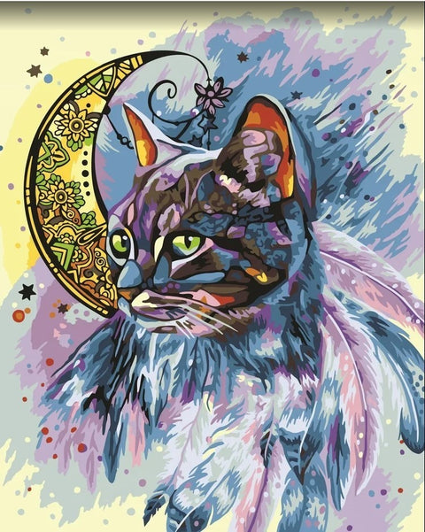 Paint by number kit: Moon cat 40x50 cm R026