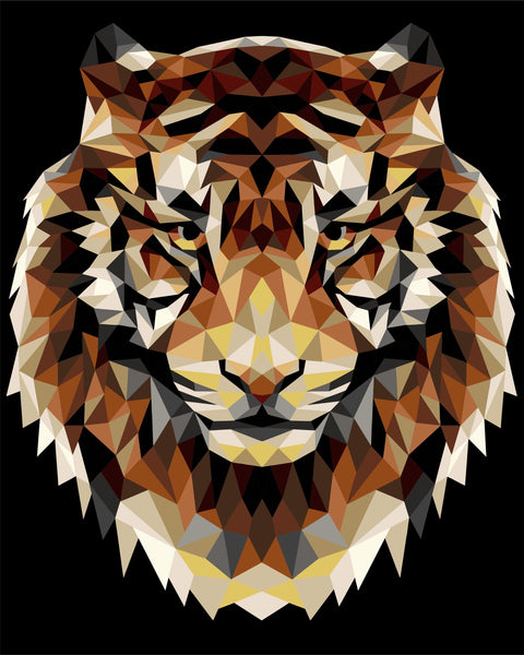 Paint by number kit: P001 Tiger (polygonal style) 40*50