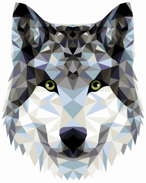 Paint by number kit: P004 Wolf (polygonal style) 40*50