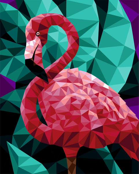 Paint by number kit: P005 Flamingo (polygonal style) 40*50