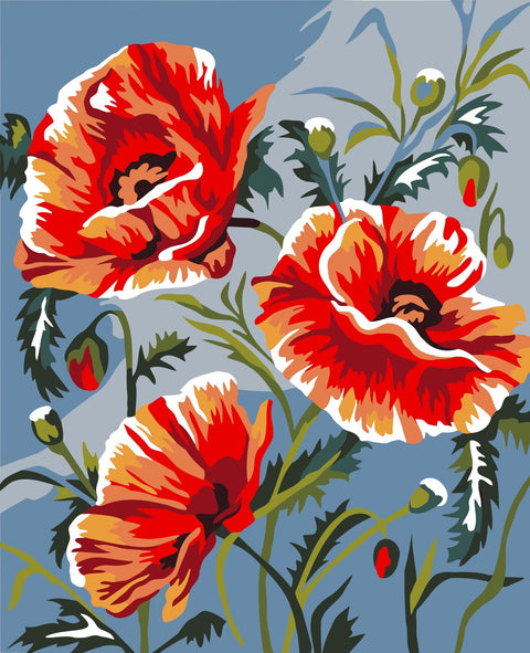 Paint by number kit: Poppies 16.5x13 cm MINI026