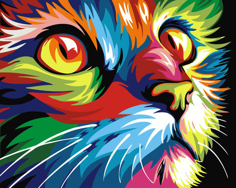 Paint by number kit: Rainbow Cat 40x50 cm S066