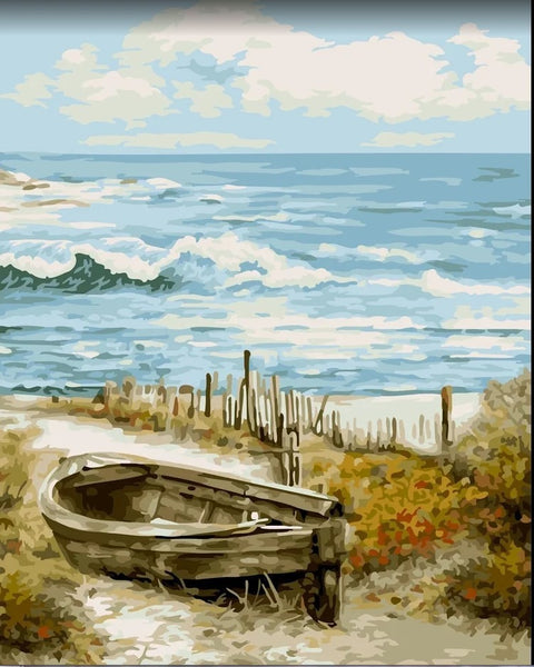 Paint by number kit: Sandy beach 40x50 cm A148