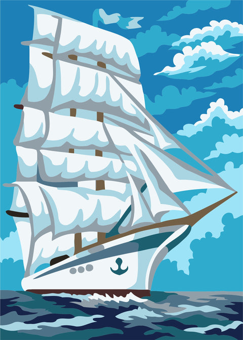 Paint by number kit: Snow-white sails 16.5x13 cm MINI112