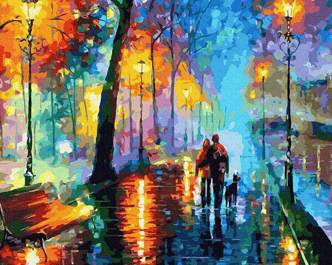 Paint by number kit: Street under the Rain L.Afremov 40x50 cm T157