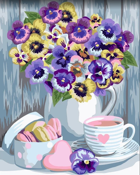 Paint by number kit: Violets 40x50 cm B134