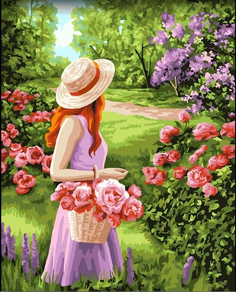 Paint by number kit: Walk in the garden 40x50 cm J053