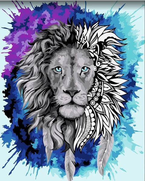 Paint by number kit: Watercolor lion 40x50 cm R024