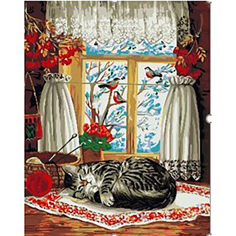 Paint by number kit: Winter over the Window 40x50 cm T031