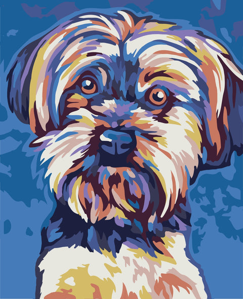 Paint by number kit: Yorkshire Terrier 16.5x13 cm MINI090