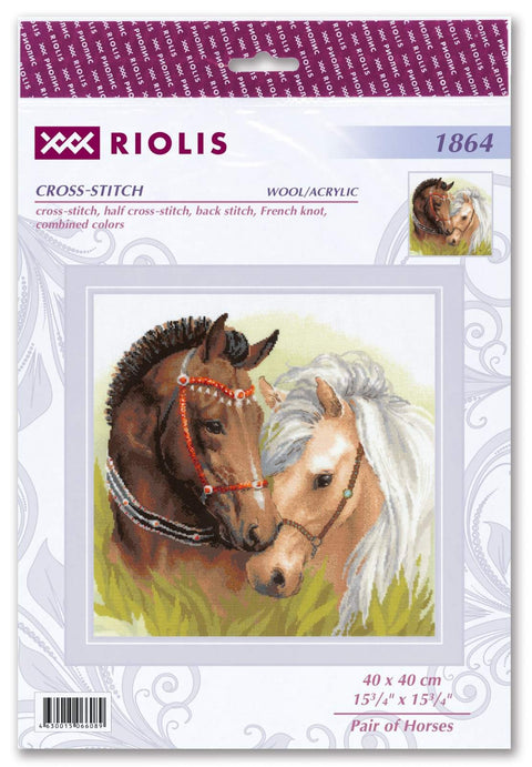 Pair of Horses cross stitch kit by RIOLIS Ref. no.: 1864