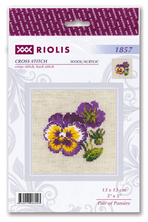 Pair of Pansies cross stitch kit by RIOLIS Ref. no.: 1857