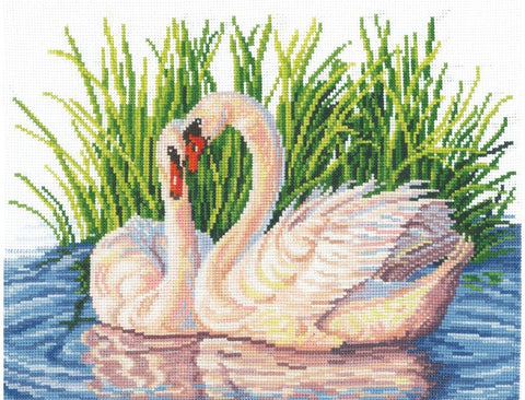 Pair Of Swans SANP-39 - Cross Stitch Kit by Andriana