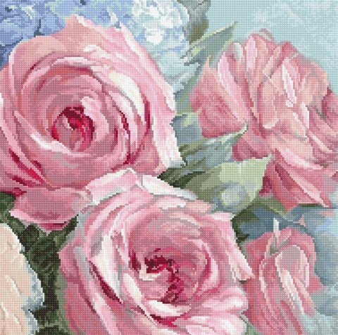 Pale Pink Roses SLETI928 - Cross Stitch Kit