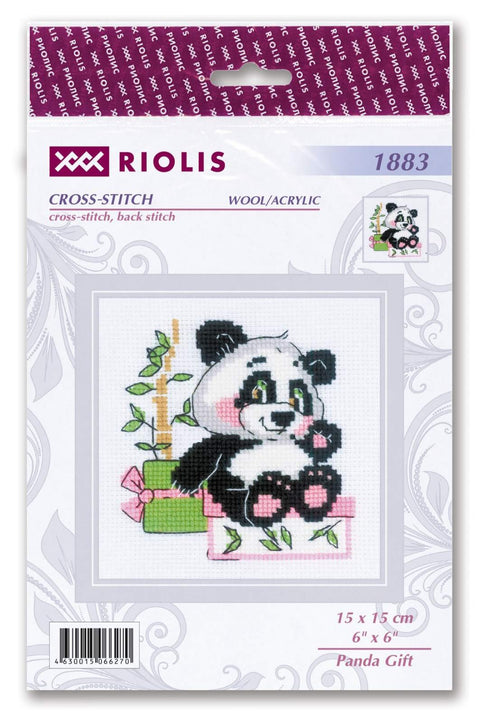 Panda Gift cross stitch kit by RIOLIS Ref. no.: 1883