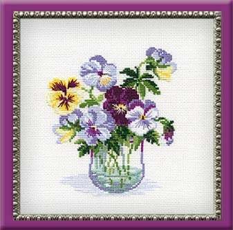 Pansies - Cross Stitch Kit from RIOLIS Ref. no.:835