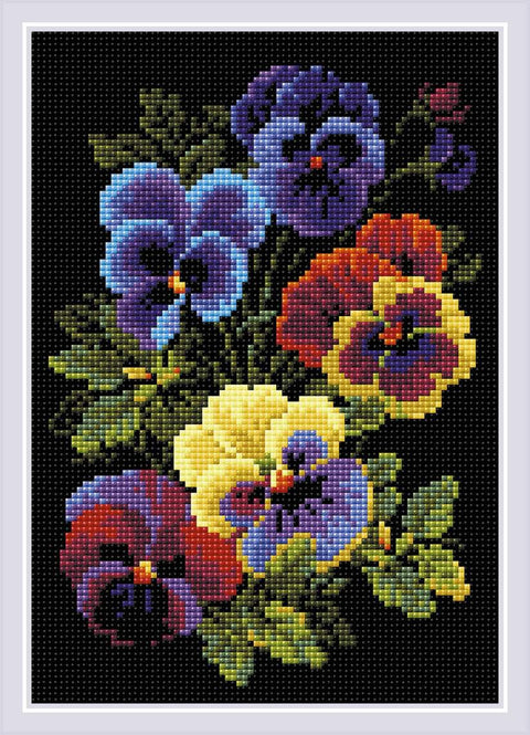 Pansies. Diamond Mosaic kit by RIOLIS Nr.: AM0069