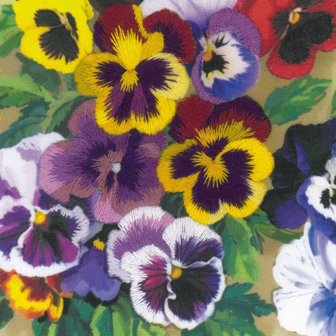 Pansies. Satin Stitch - Cross Stitch Kit from RIOLIS Ref. no.:0059PT