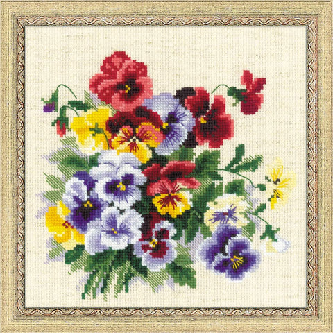 Pansy Medley - Cross Stitch Kit from RIOLIS Ref. no.:1516