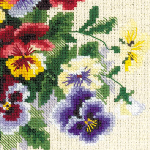 Pansy Medley - Cross Stitch Kit from RIOLIS Ref. no.:1516