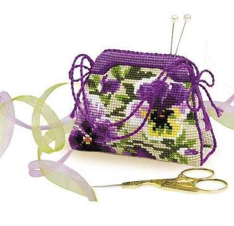 Pansy Pincushion - Cross Stitch Kit from RIOLIS Ref. no.:1039