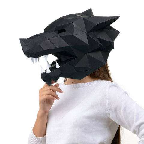 Papercraft Kit Wolf Mask PP-3WOL-BLA