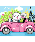Paint by number kit: Bunny in Paris 16.5x13 cm MINI130
