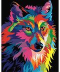 Paint by number kit: Rainbow Wolf T102