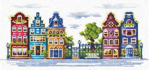 Peaceful Street SANT-12 - Cross Stitch Kit by Andriana