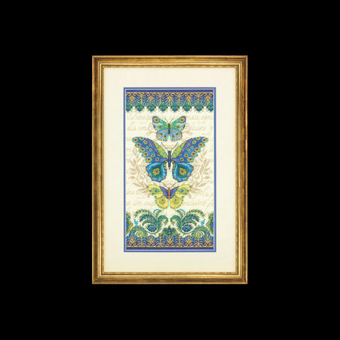 Peacock Butterflies (20.3 x 31.8 cm) - Cross Stitch Kit by DIMENSIONS