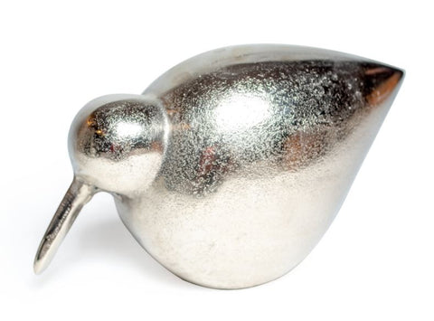 Pecking Bird Decorative Figurine Nickel