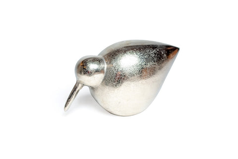 Pecking Bird Decorative Figurine Nickel