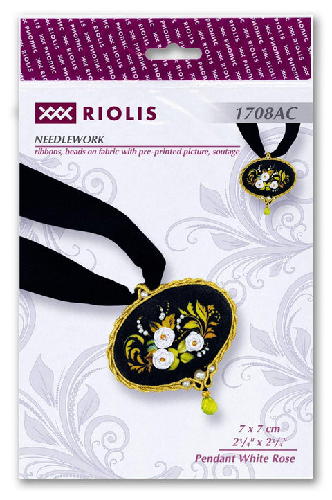 Pendant White Rose souvenir kit by RIOLIS Ref. no.: 1708AC