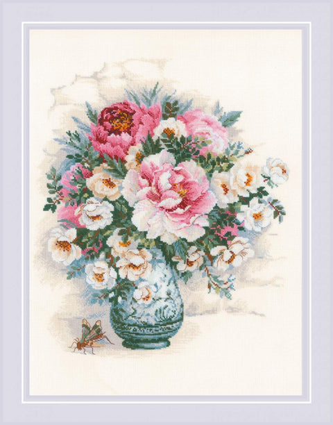 Peonies and Wild Roses cross stitch kit by RIOLIS Ref. no.: 1816