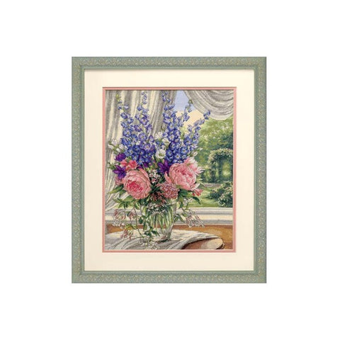 Peonies & Delphiniums (30 x 38 cm) - Cross Stitch Kit by DIMENSIONS