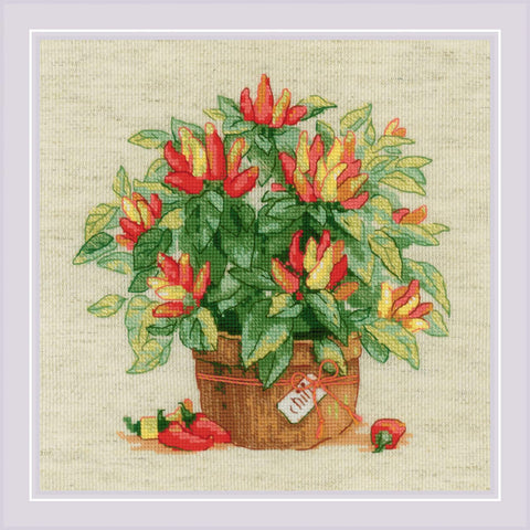 Pepper in a Pot cross stitch kit by RIOLIS Ref. no.: 1982