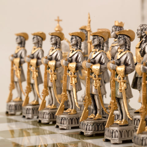 Peter the Great Emperor of Russia: Luxurious Chess Set finished using Real 24k Gold