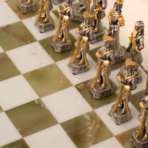 Peter the Great Emperor of Russia: Luxurious Chess Set finished using Real 24k Gold