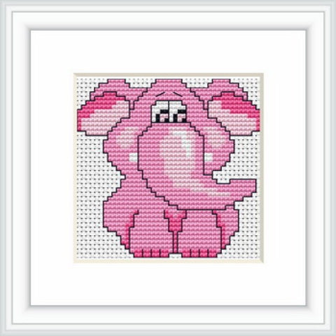 Pink Elephant SB042 - Cross Stitch Kit by Luca-s