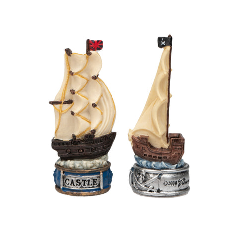 PIRATES: Handpainted Chess Set with Leatherlike Chess Board