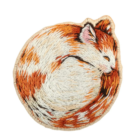 Sleeping Cat Cross Stitch Brooch Kit