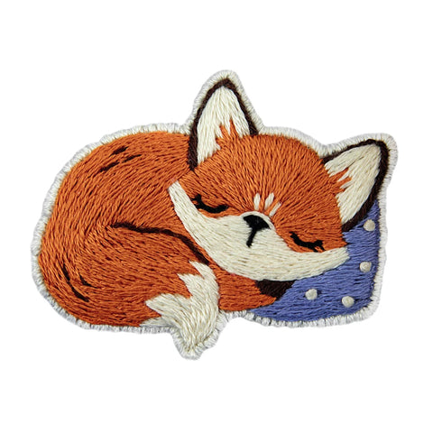 Sleeping Fox Cross Stitch Brooch Kit