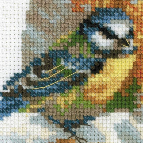 Plate with Great Tit cross stitch kit by RIOLIS Ref. no.: 1692